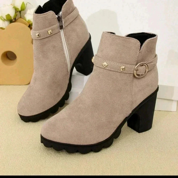 Women's Ankle Boots And Short Boots, New Thick Heel Round Toe Platform Boots - Picture 5 of 6